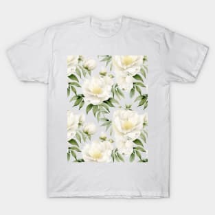 Peonies Watercolor Pattern #1 T-Shirt